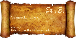 Szegedi Elek névjegykártya