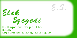 elek szegedi business card